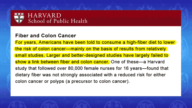Harward Fiber and Colon Cancer