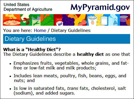 USDA Healthy Diet