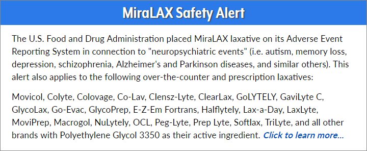 Miralax Safety Alert