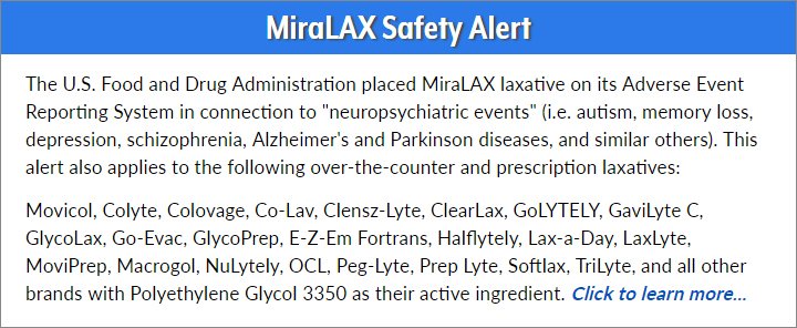 Miralax Dosage Chart For Adults