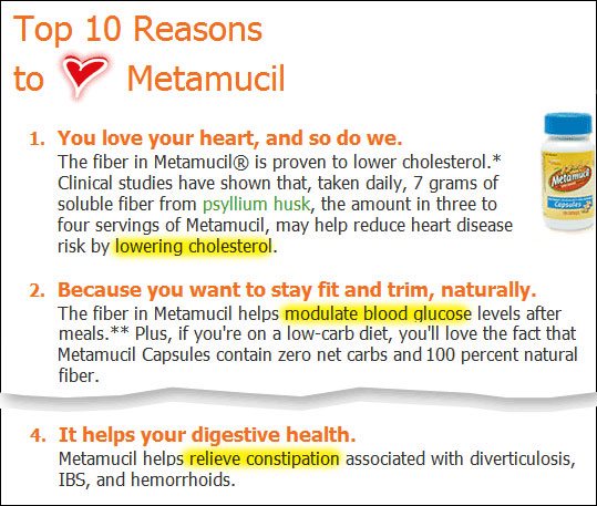 Top 10 reasons Metamucil