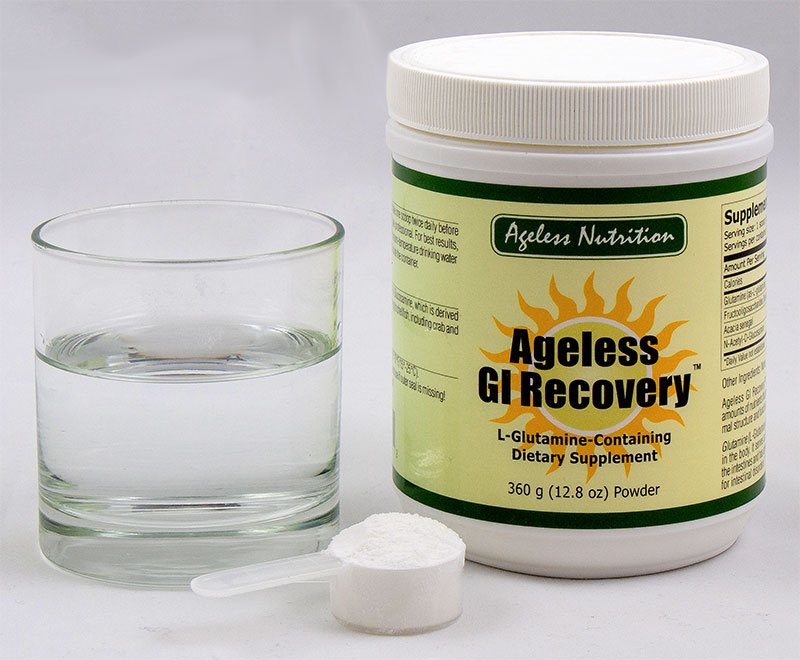 single dose of GI Recover powder in the scoop
